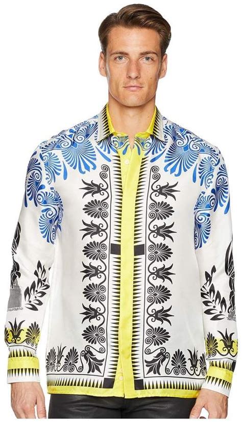 Versace Collection Olympiad Print Silk Shirt 